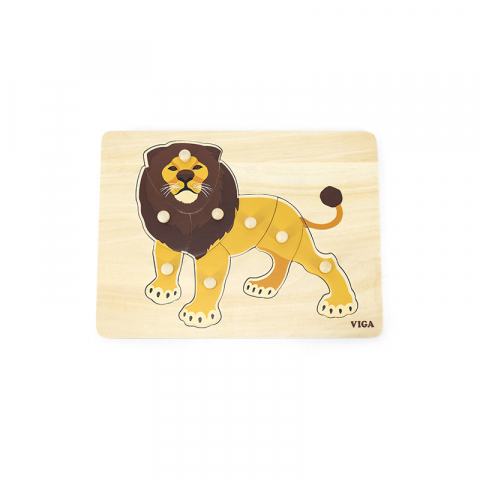 Jucarii sub 50 RON - Viga-Puzzle Montessori, Leu, Viga