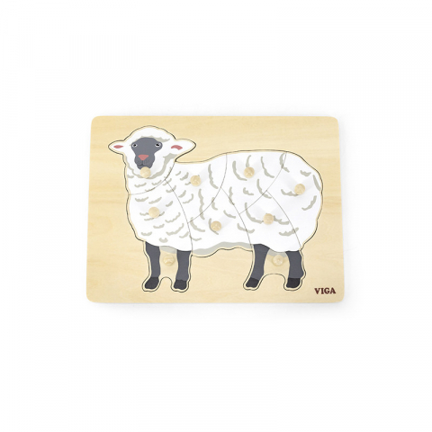 Jucarii sub 50 RON - Viga-Puzzle Montessori, Oaie, Viga