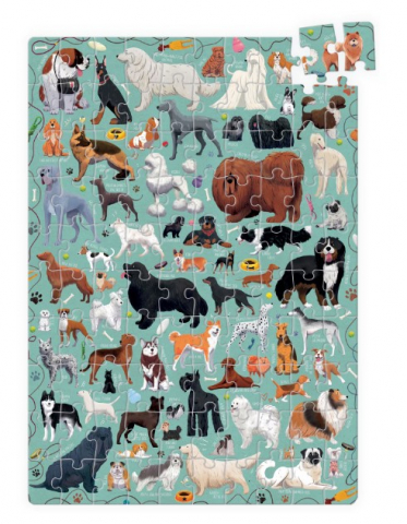 Cadouri botez - Puzzle-pentru-copii-educational,-Banana-Panda-Puzzlove-Dogs,-100-piese,-rase-cunoscute-de-caini,-format-mare-68-x-48-cm-BANANA-PANDA
