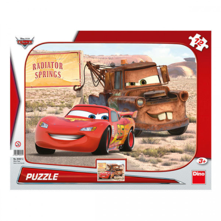 Top Branduri - Dino Puzzle - Peripetii cu Lightning McQueen 12 piese 
