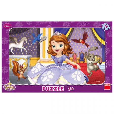 Jucarii sub 50 RON - Dino Puzzle - Printesa Sofia 15 piese 
