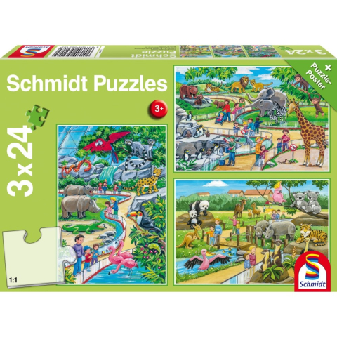 Puzzle Schmidt: Pe santier, Set de 3 x 24 piese + Cadou: poster [1]