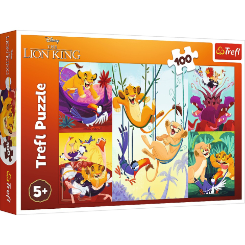 Jucarii educative - Trefl-Puzzle Trefl 100 Disney Curajosul Rege Lion