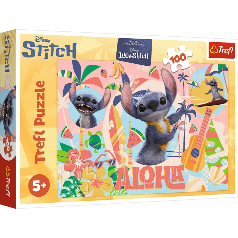 Jucarii educative - Trefl-Puzzle Trefl 100 Disney Stitch Si Prietenii In Actiune