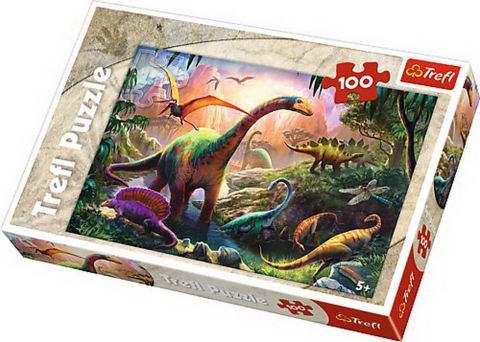 Oktató játékok - Puzzle Trefl 100 Pe Taramul Dinozaurilor