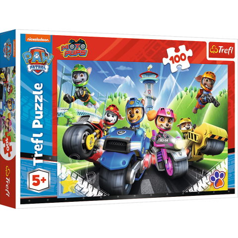 Oktató játékok - Puzzle Trefl 100 Piese Patrula Catelusilor Catelusii Pe Motociclete