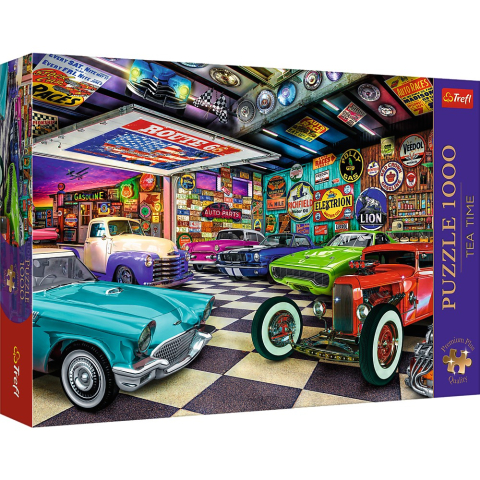 Jucarii educative - Trefl-Puzzle Trefl 1000 Premium Plus Tea Time Garajul Colectionarului De Masini