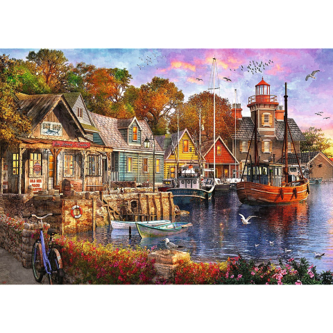Puzzle Trefl 1000 Premium Plus Tea Time Portul Minunat [1]