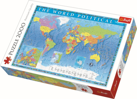 Oktató játékok - Puzzle Trefl 2000 Harta Politica A Lumii