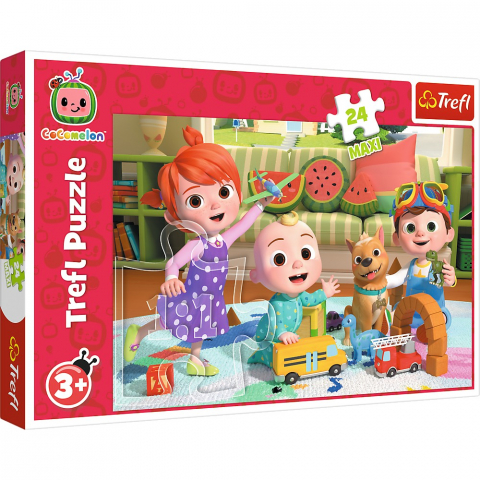 Játékok 3-5 éveseknek - Puzzle Trefl 24 Maxi Cocomelon Gata De Aventura