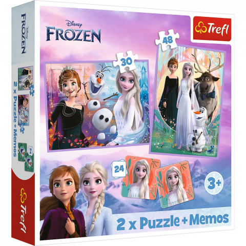 Jucarii 3-5 ani - Puzzle Trefl 2In1 Memo Disney Frozen Printesele Si Taramul Lor