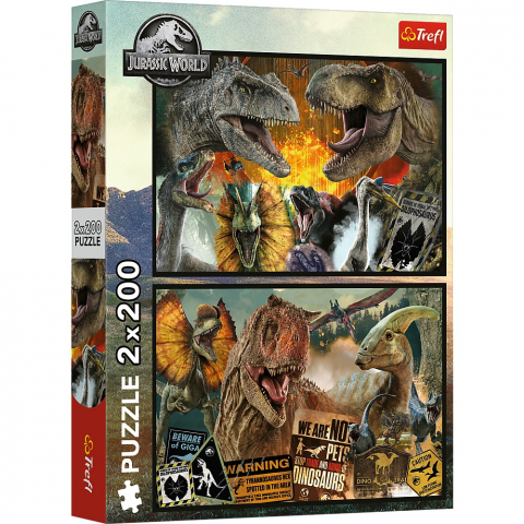 Játékok 6-8 éveseknek - Puzzle Trefl 2X200 Jurrasic World Lume Preistorica