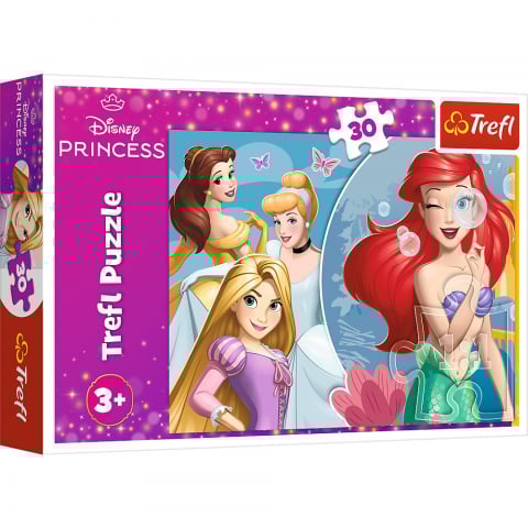 Játékok 3-5 éveseknek - Puzzle Trefl 30 Disney Princess Printese Fericite