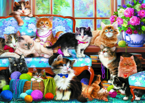 Puzzle Trefl 500 Familia De Pisicute [1]
