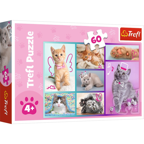 Jucarii educative - Trefl-Puzzle Trefl 60 Pisicute Dragute