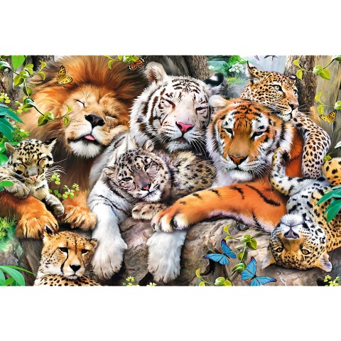 Trefl-Puzzle Trefl Din Lemn 500+1 Piese Felinele Din Jungla [1]