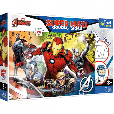 Játékok 3-5 éveseknek - Puzzle Trefl Primo  24 Super Maxi Disney  Marvel Razbunatorii Puternici