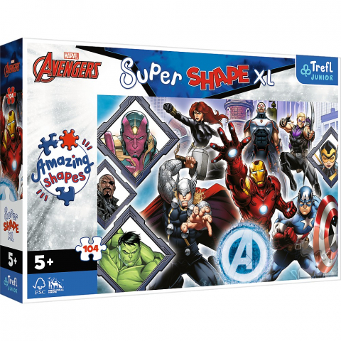 Jucarii 3-5 ani - Puzzle Trefl Primo Super Shape Xxl 104 Avengers