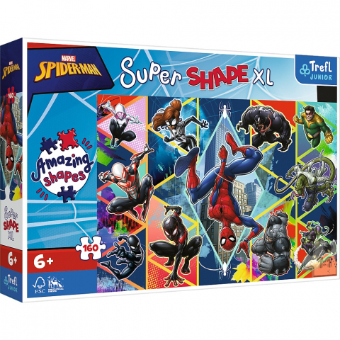 Játékok 6-8 éveseknek - Puzzle Trefl Primo Super Shape Xxl 160 Spiderman 