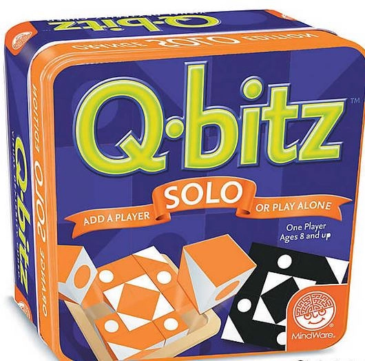 Jucarii +4 Ani - MindWare Q-bitz Solo: Orange Edition joc educativ cu piese din lemn