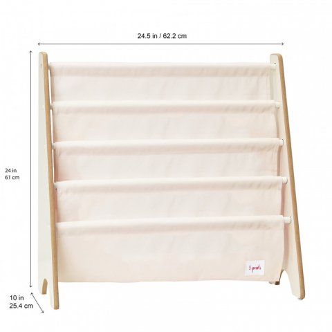 3 Sprouts-Raft organizator de carti pentru copii, material reciclat Cream, 3 Sprouts [1]