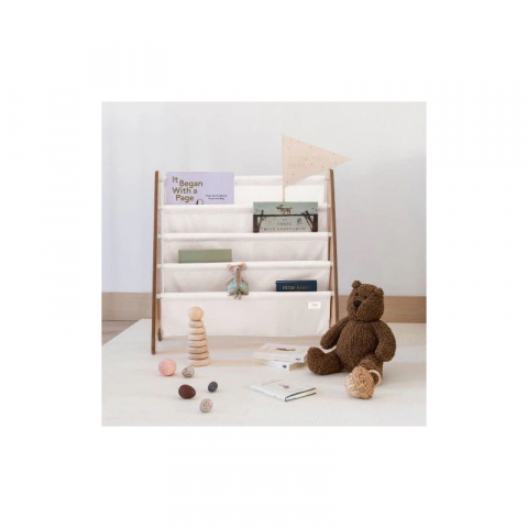 3 Sprouts-Raft organizator de carti pentru copii, material reciclat Cream, 3 Sprouts [5]