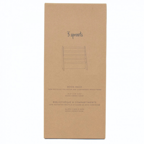 3 Sprouts-Raft organizator de carti pentru copii, material reciclat Terrazzo Cream, 3 Sprouts [1]