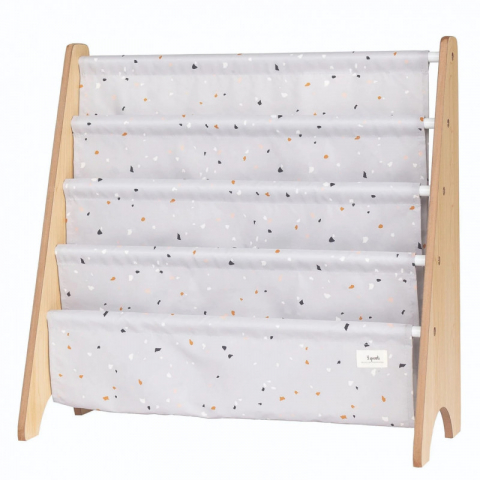 3 Sprouts-Raft organizator de carti pentru copii, material reciclat Terrazzo Grey, 3 Sprouts [1]