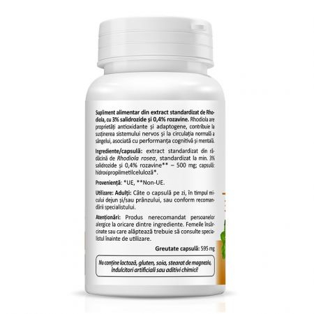 Rhodiola Salidrosides, 30 capsule vegetale, Zenyth [1]