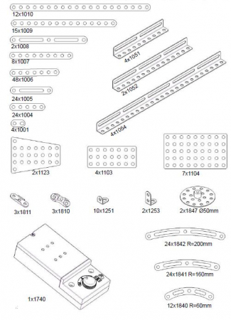 Eitech-Set constructie Roata 1200 piese metalice cu baterii [2]