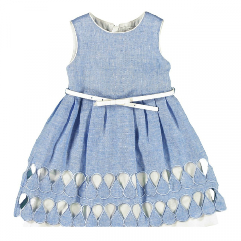 Jucarii 1-3 ani - Mayoral-Rochie bleu din in (3930), 80 cm / 12 luni