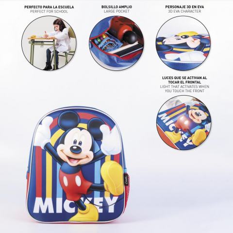 Cerda-Rucsac Mickey Mouse 3D cu luminite, 25x31x10 cm [2]