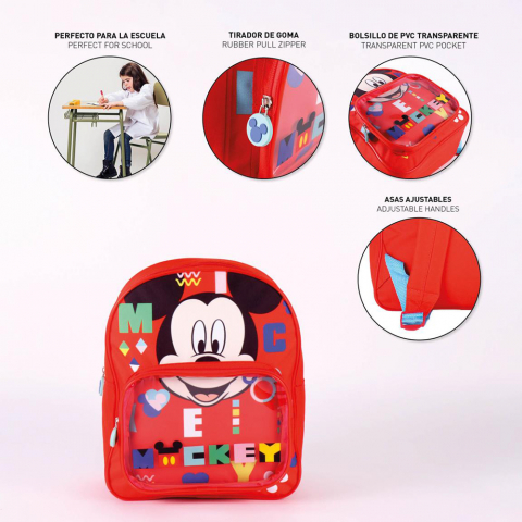 Cerda-Rucsac Mickey Mouse cu buzunar transparent, 25x30x12 cm [5]
