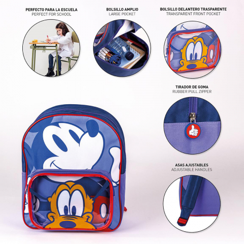 Cerda-Rucsac Mickey Mouse cu buzunar transparent, 25x30x12 cm [2]