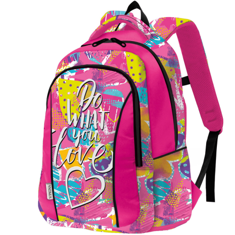 Oktató játékok - Rucsac Pigna Hearts Pink, 49x35x16 cm