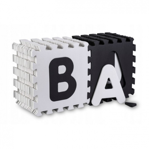 Ricokids-Salteluta de joaca 180 x 180 cm cu litere si cifre Ricokids 7493 - Alb - Negru [1]