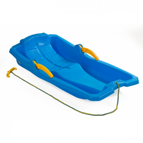 Játékok 3-5 éveseknek - Sanie copii Marmat Karol cu manere si frana - Albastru