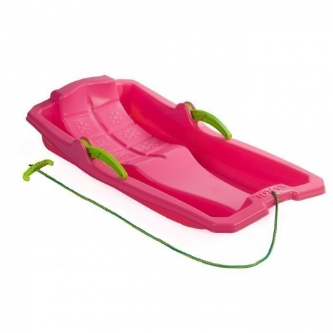 Játékok 3-5 éveseknek - Sanie copii Marmat Karol cu manere si frana - Roz