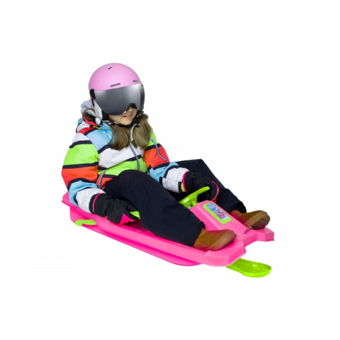 Játékok 3-5 éveseknek - Sanie copii Marmat Niko cu manere, frana si volan - Roz