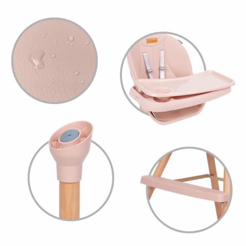 Scaun de masa 4 in 1 Kidwell EATAN Wood Pink [5]