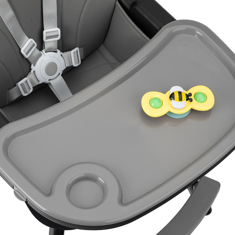 Scaun de masa copii Momi Flovi, Piele ecologica, Black [5]