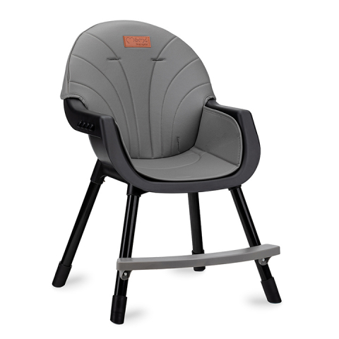 Scaun de masa copii Momi Flovi, Piele ecologica, Black [3]