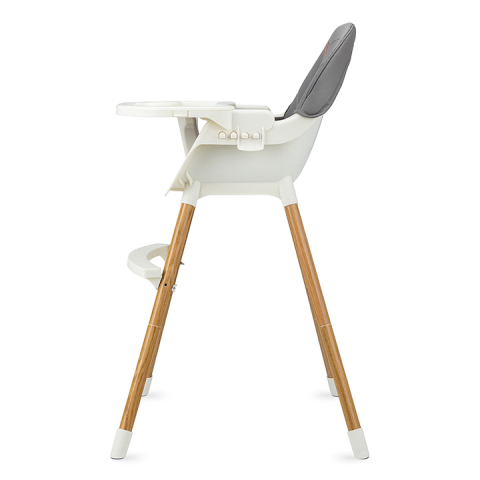 Scaun de masa copii Momi Flovi, Piele ecologica, Dark Grey [2]