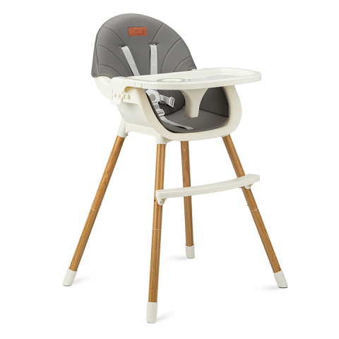 Jucarii 1-3 ani - Momi-Scaun de masa copii Momi Flovi, Piele ecologica, Dark Grey