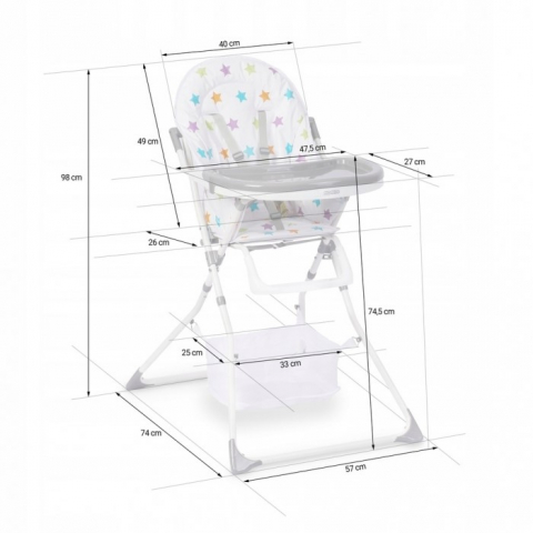 Scaun de masa Ricokids Eldo - Gri - Alb - Stele [5]