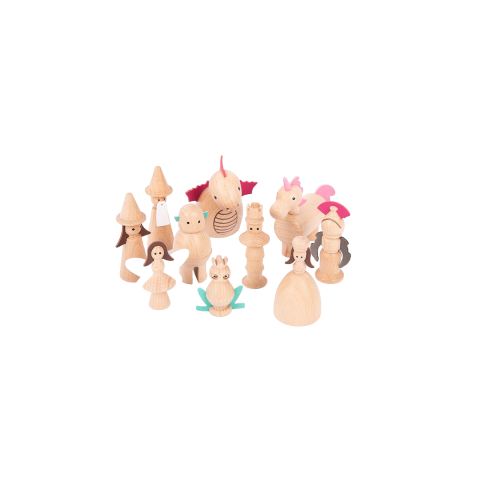 Cadouri copii - Set-10-figurine-din-lemn-Lumea-Basmelor-TickiT