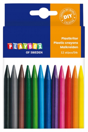 Jucarii educative - PLAYBOX-Set 12 creioane colorate cerate