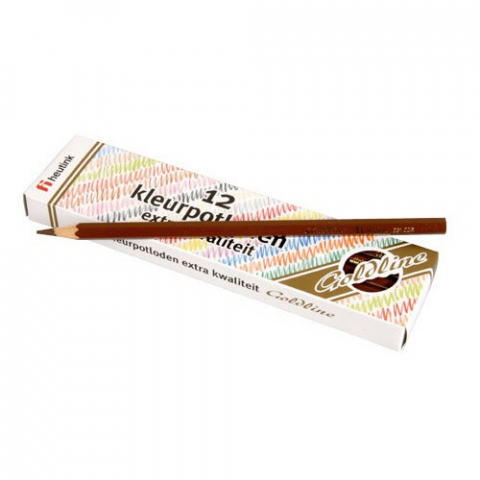 Jucarii +4 Ani - Set-12-creioane-colorate-Goldline-3.7-mm-Maro-inchis-Heutink-Heutink