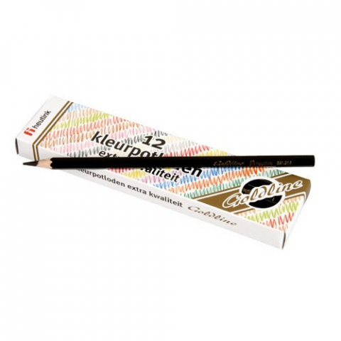 Jucarii +4 Ani - Set-12-creioane-colorate-Goldline-3.7-mm-Negru-Heutink-Heutink