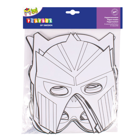 Cadouri copii - PLAYBOX-Set 12 masti de colorat Supereroi, gradinita si scoala